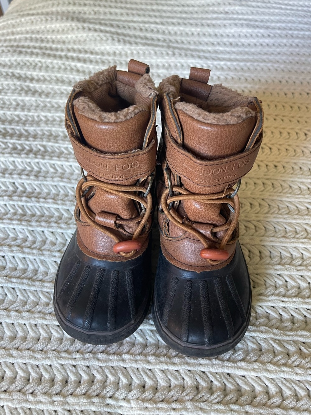 London Fog Duck Boots Toddler Size 7 Brown Faux Fur Lined Winter Boots